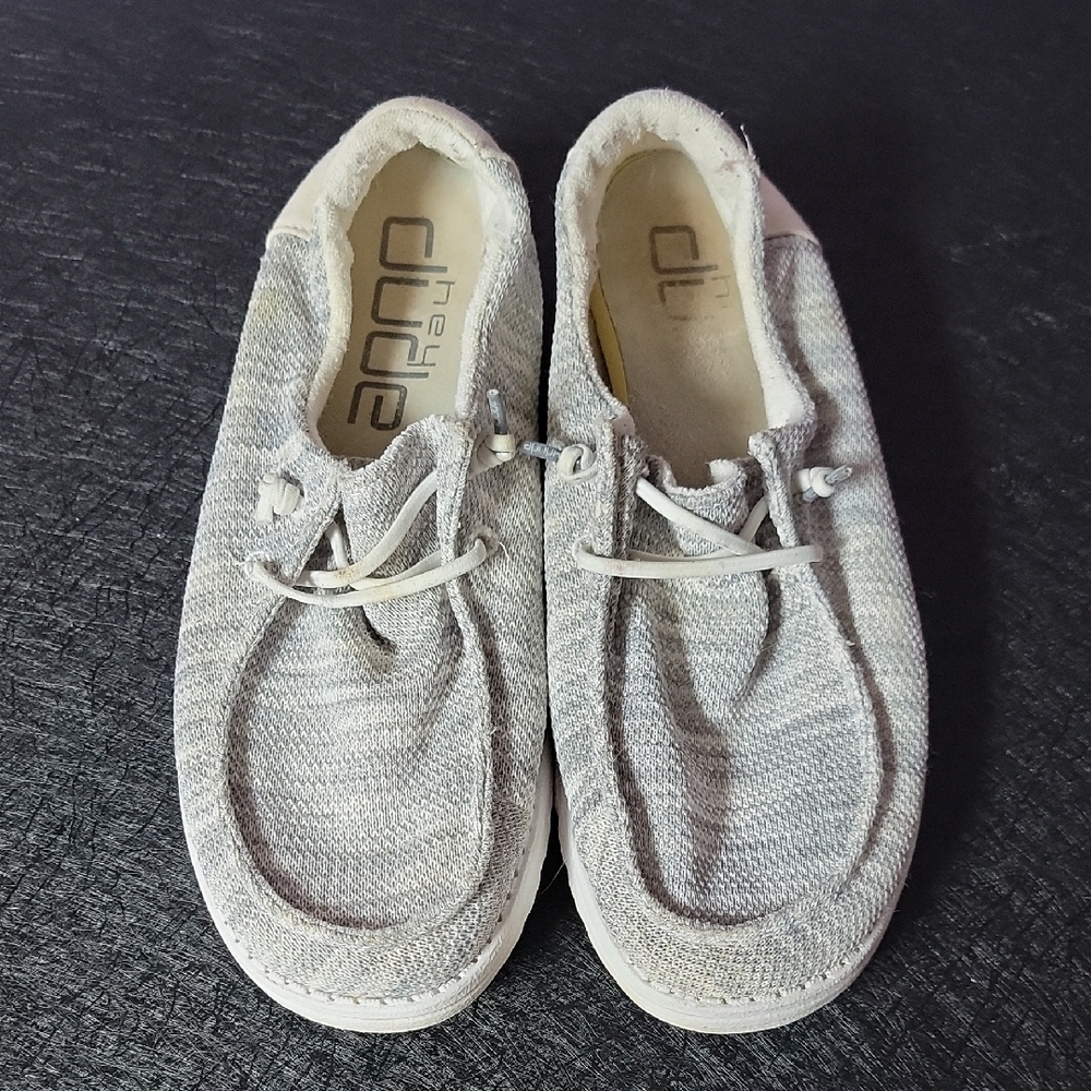 Hey Dude Womens Gray Casual Shoes